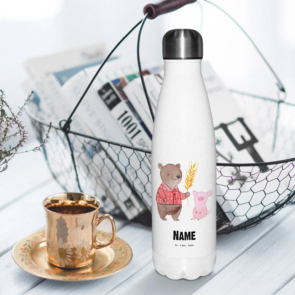 Personalised insulated bottle Farmer heart gift, gift idea, best, farewell gift, passing exam, anniversary, retirement, promotion, job start, sayings, funny, profession
