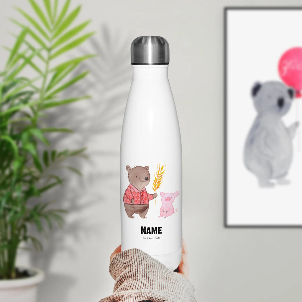 Personalised insulated bottle Farmer heart gift, gift idea, best, farewell gift, passing exam, anniversary, retirement, promotion, job start, sayings, funny, profession