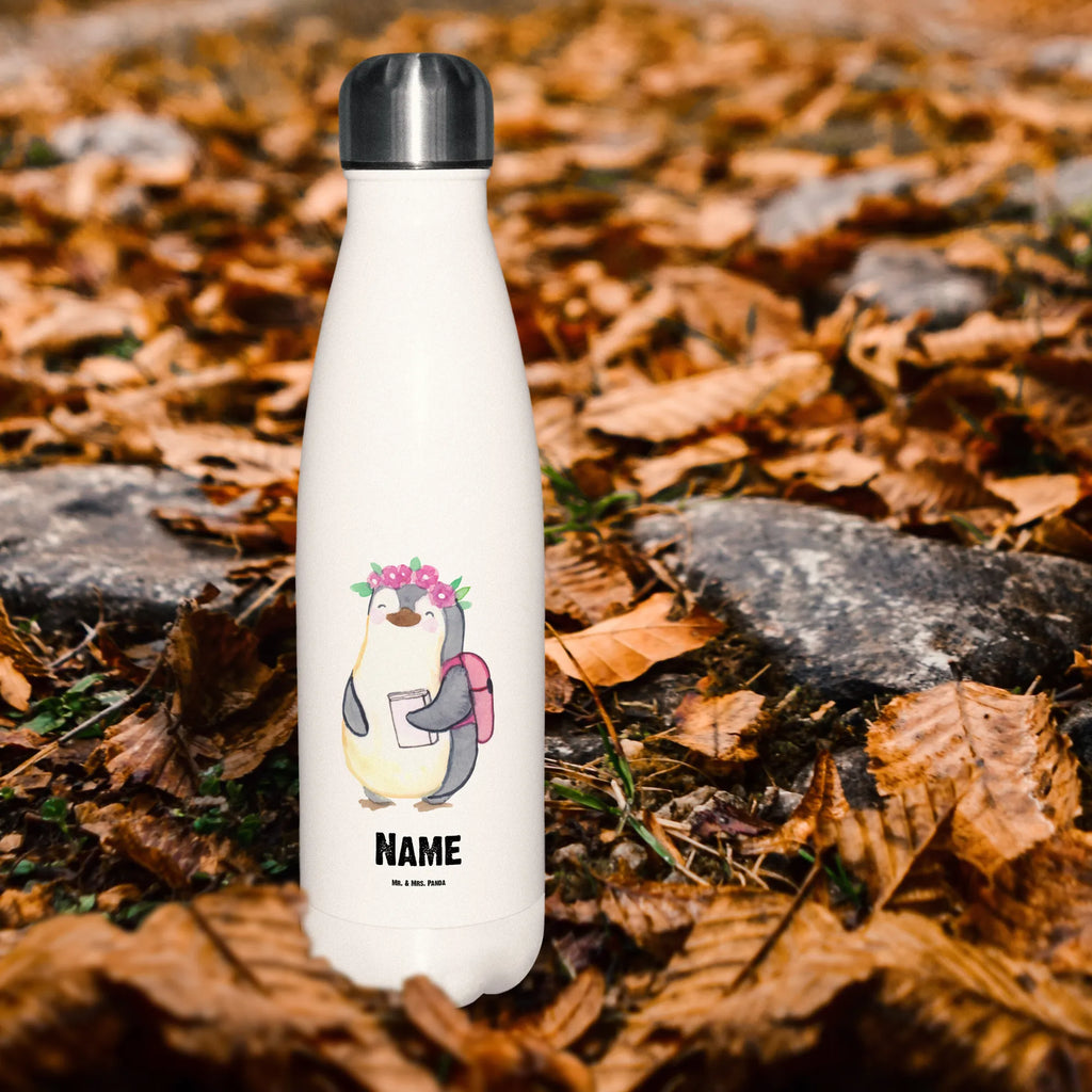 Personalised insulated bottle female student heart gift, gift idea, best, farewell gift, passing exam, anniversary, retirement, promotion, job start, sayings, funny, profession