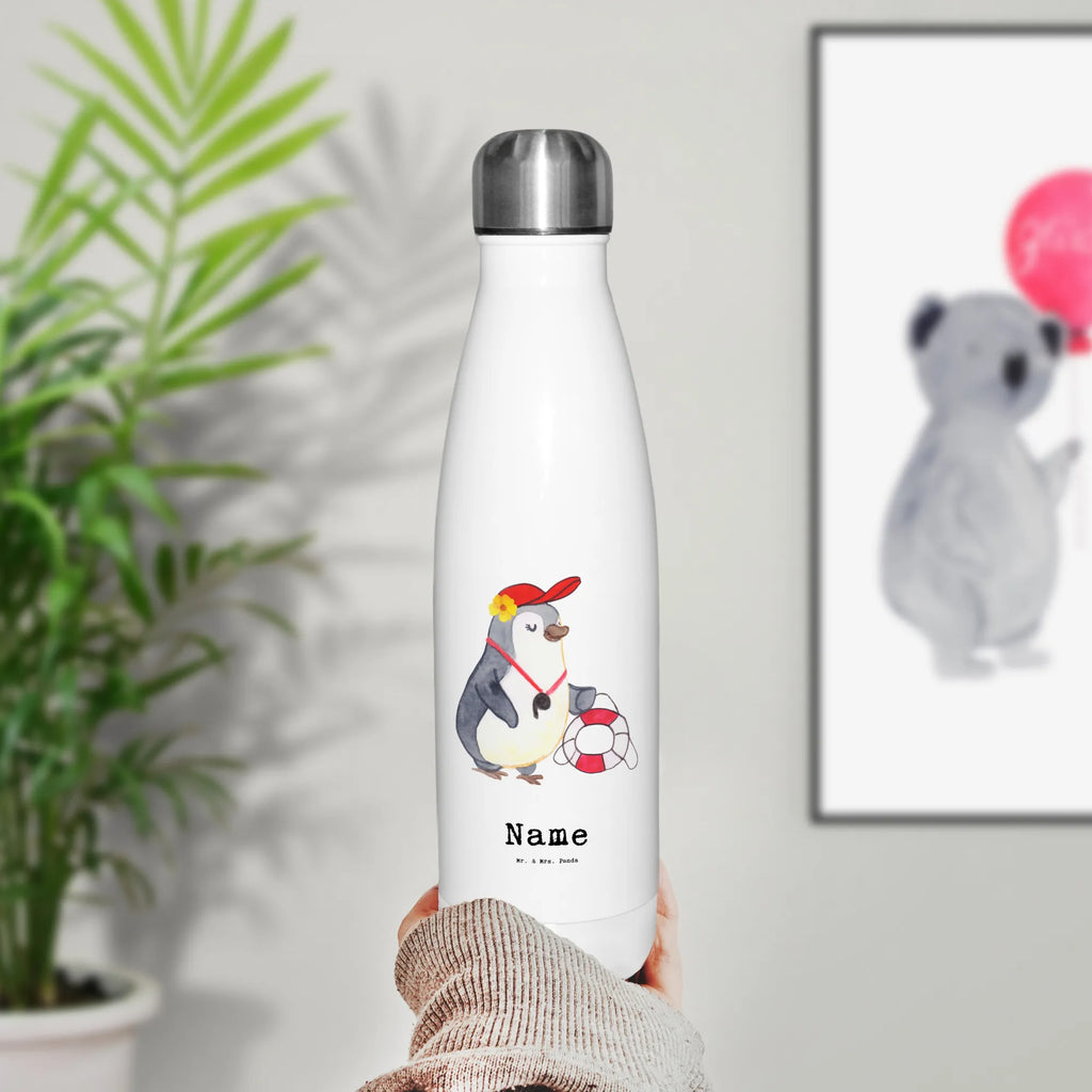 Personalised insulated bottle Lifeguard heart gift, gift idea, best, farewell gift, passing exam, anniversary, retirement, promotion, job start, sayings, funny, profession