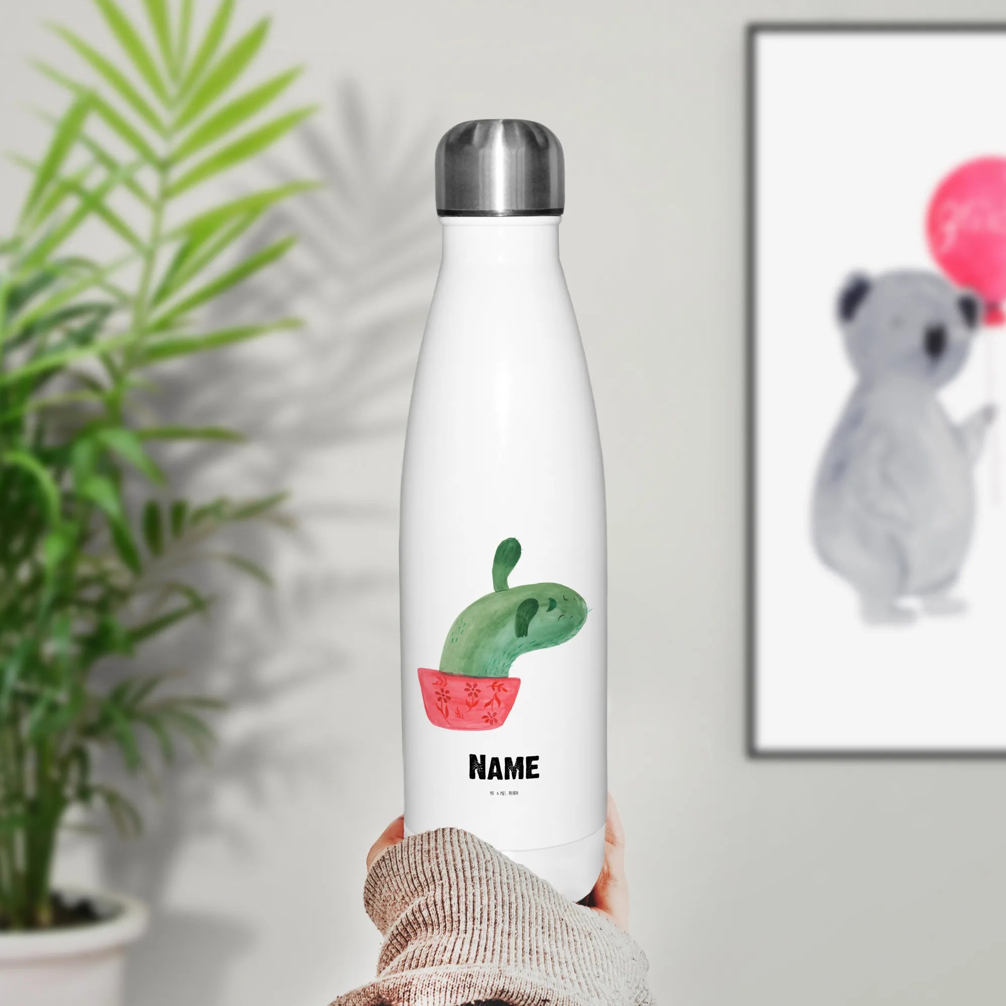 Wasserflasche personalisiert Kaktus Mama
