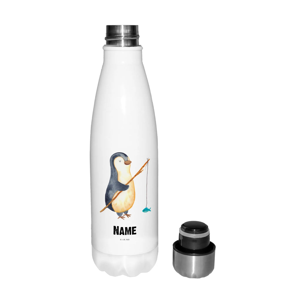Personalised insulated bottle Penguin angler Penguin, North Pole, Winter, Penguins, penguins, plan, new start, daily schedule, motivation, penguin, daydreams, planner, vacation, hobby, angler, fishing, gift idea, gift, weekend, friends