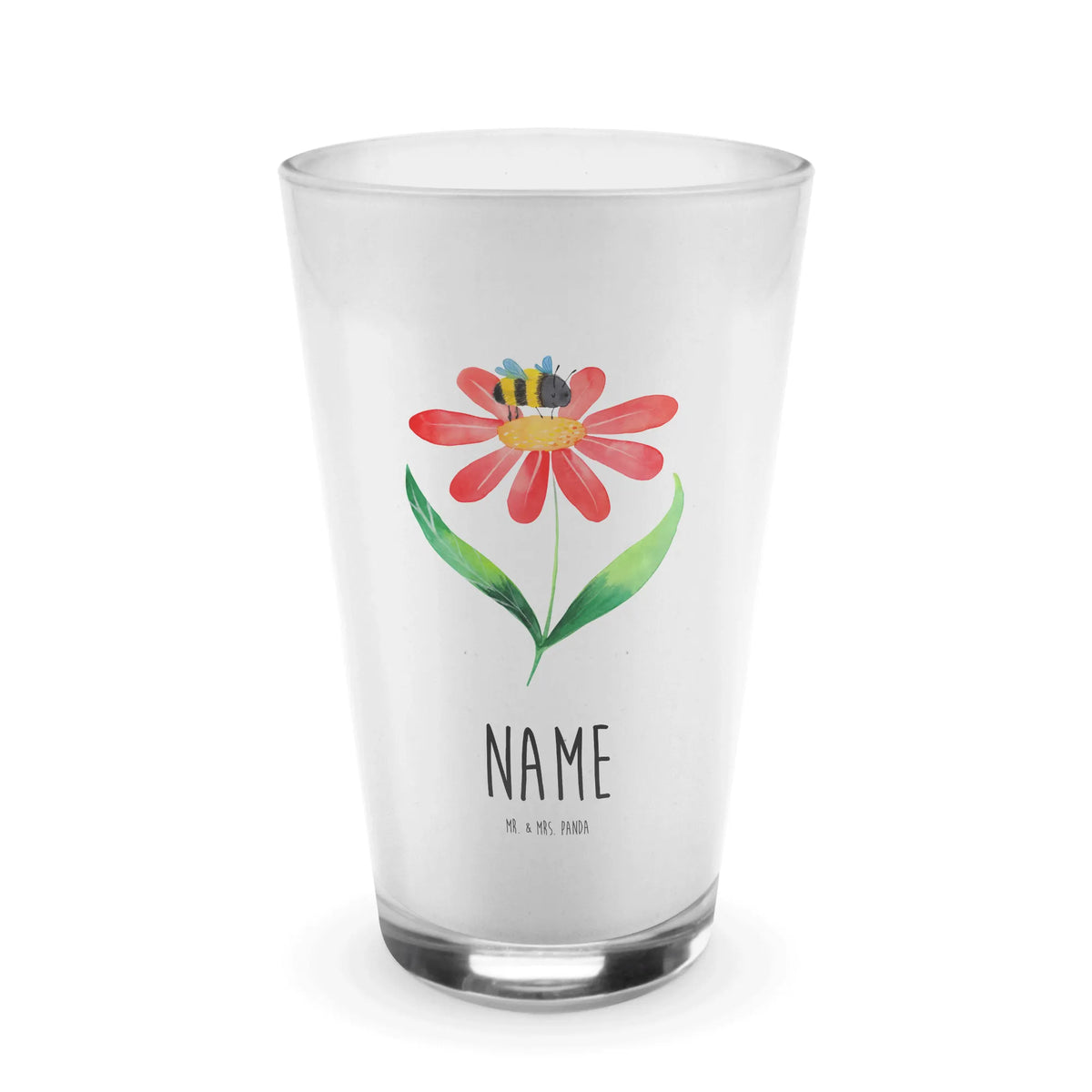 Personalised glass bumblebee flower small animals, cute, funny, cute animal motives, hand drawn, small world, funny sayings, good mood, happy, gifts, gift ideas, special gifts, animal lover, card, bee, wasp, bumble bee, bumblebees, field, flower, nature, fluffy
