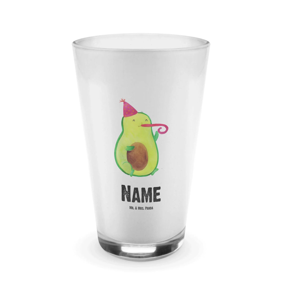 Personalised glass avocado party time avocado, vegetables