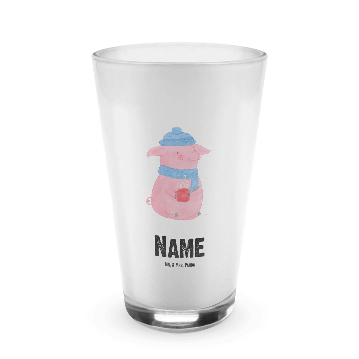 Personalisiertes Glas Schweinchen Glühwein