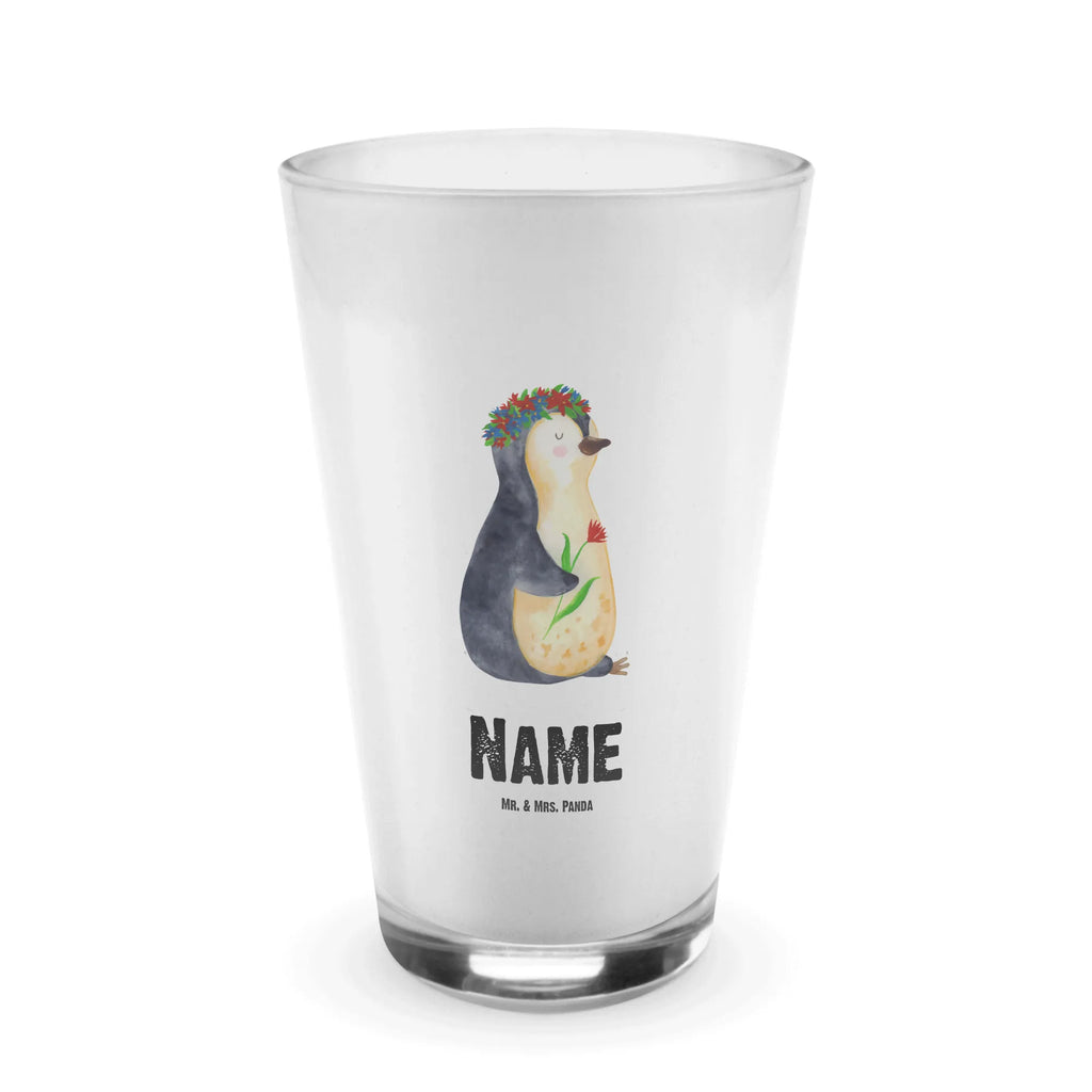 Spersonalizowane szkło pingwin kwiaty Pinguin