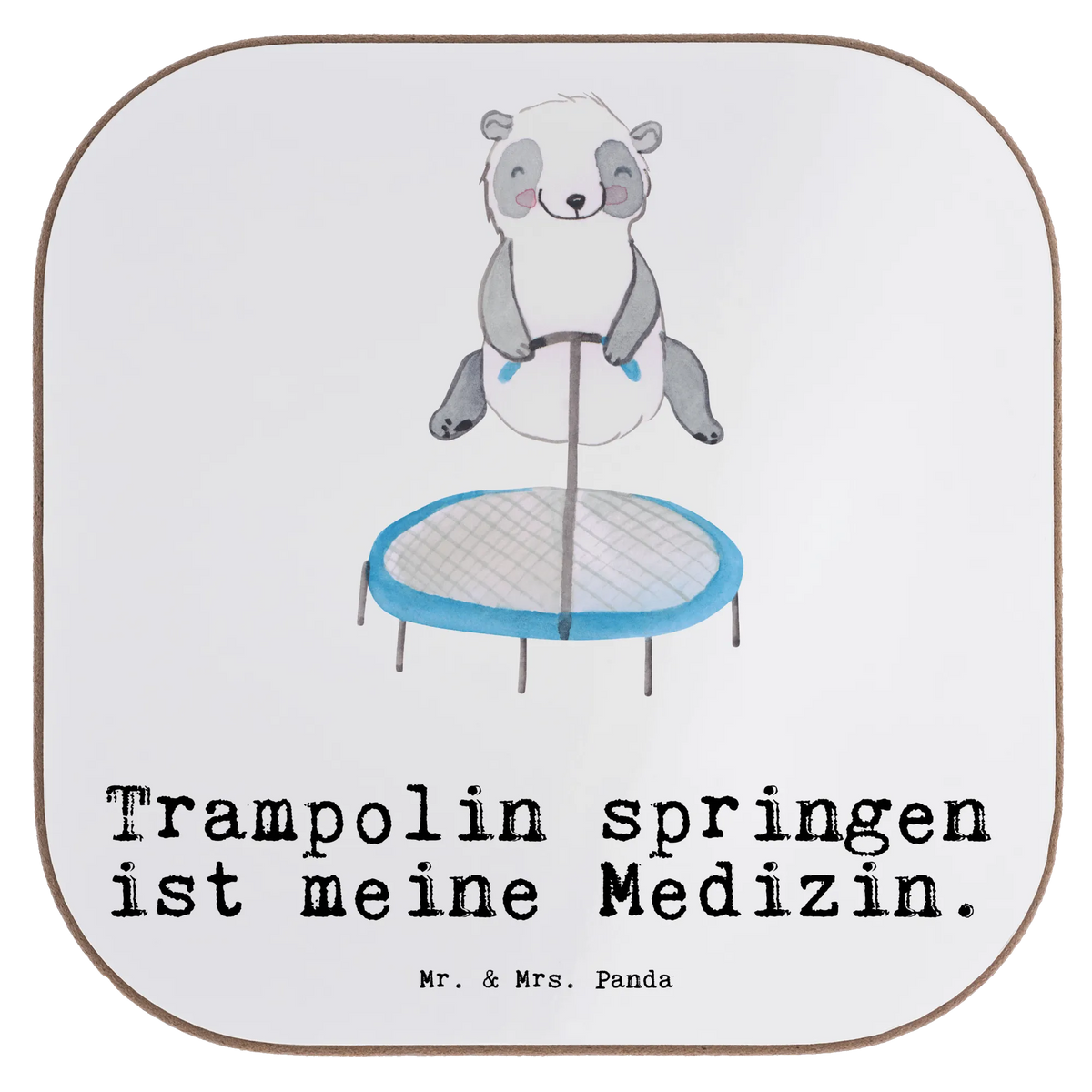 Square coaster panda trampoline jumping