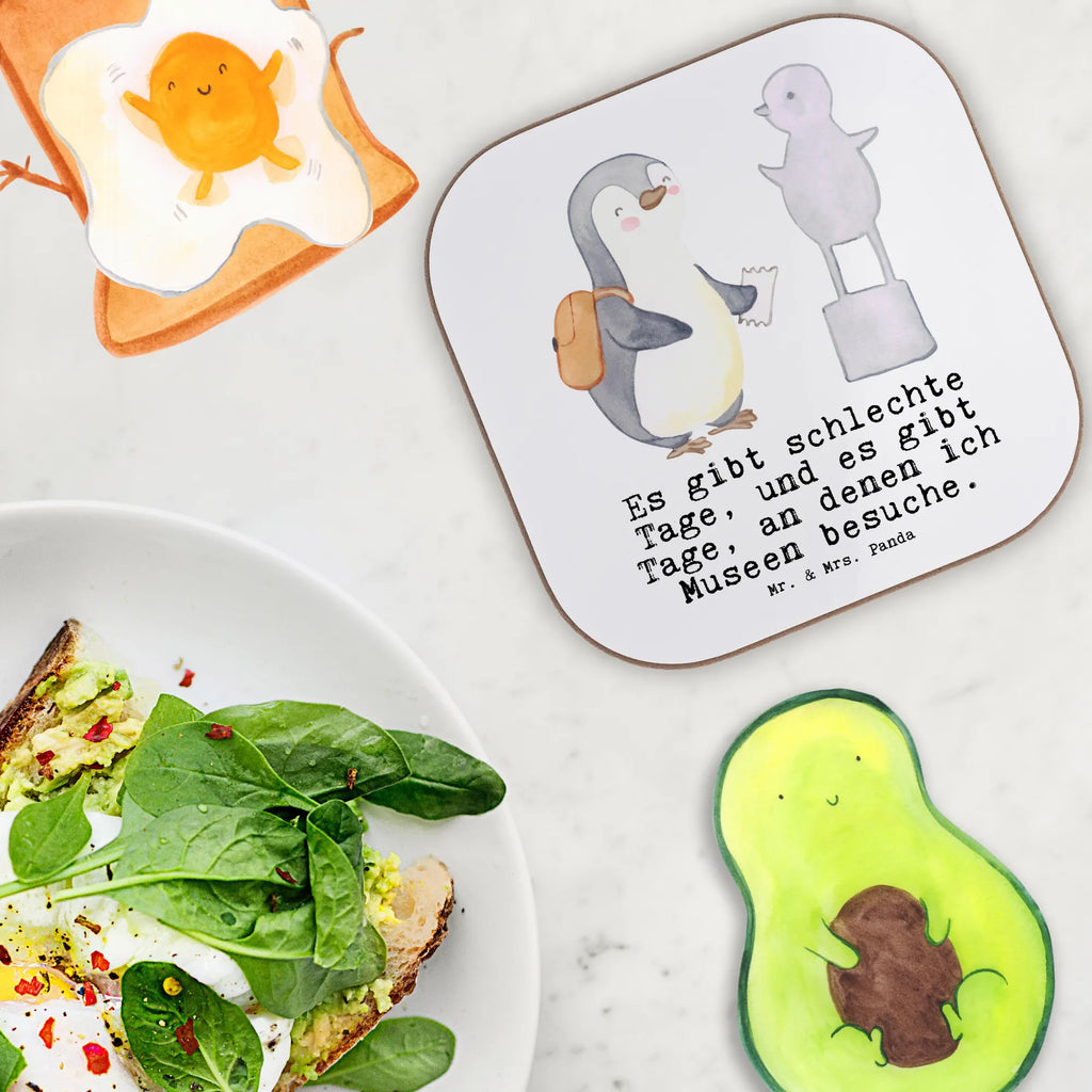 Square coaster penguin to visit a museum gift, breakfast, gifts, glass coasters, party, Coasters, presents, Gift, sport, hobby, giving, thank you, award, profit, athlete, Visit museum, museums