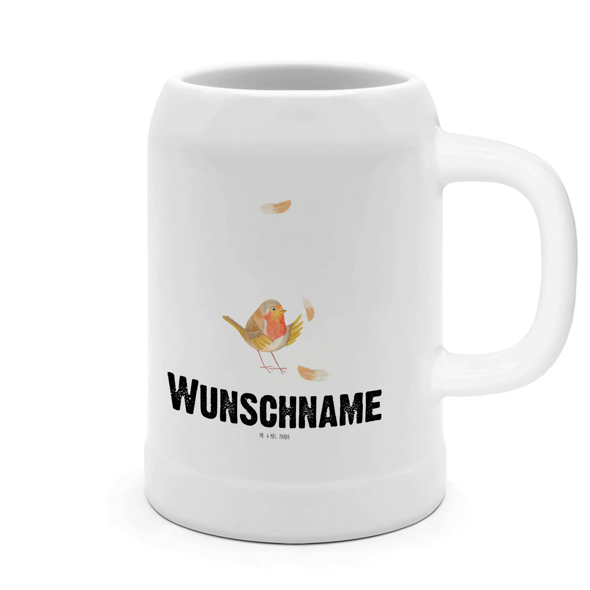 Personalised beer mug robin feathers small animals, cute, funny, cute animal motives, hand drawn, small world, funny sayings, good mood, happy, gifts, gift ideas, special gifts, animal lover, card, slogan motivation, flying, motivation pictures, bird, robin, slogan courage, motivation slogans, What if i fall