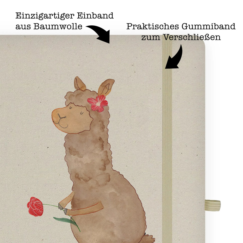 DIN A4 Personalizowany Notatnik alpaka kwiat Alpaka, Lama