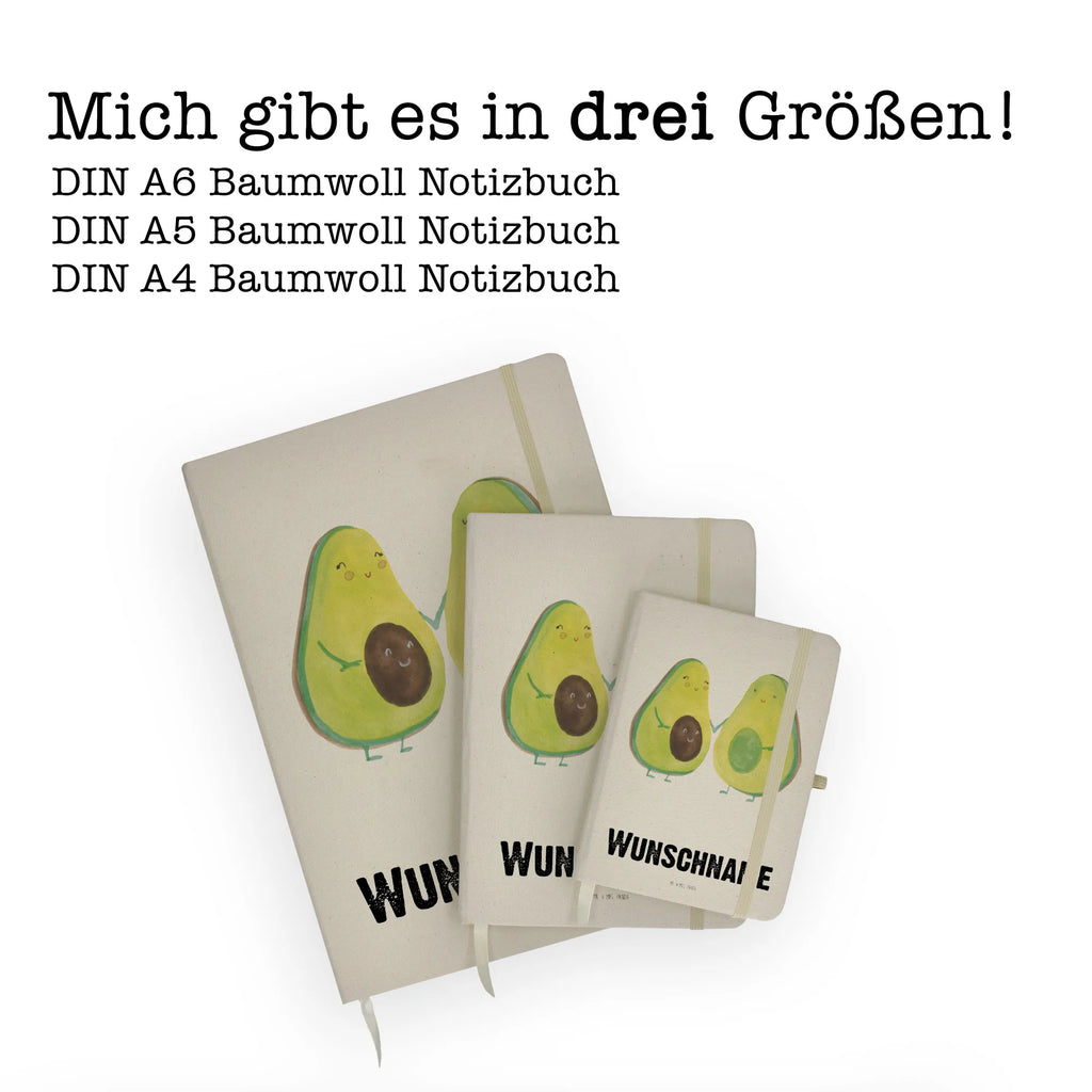 Personalised notebook avocado pair avocado, vegetables, children, baby shower, avocuddle, birth, baby party, love, avocados, pregnancy, wedding, family