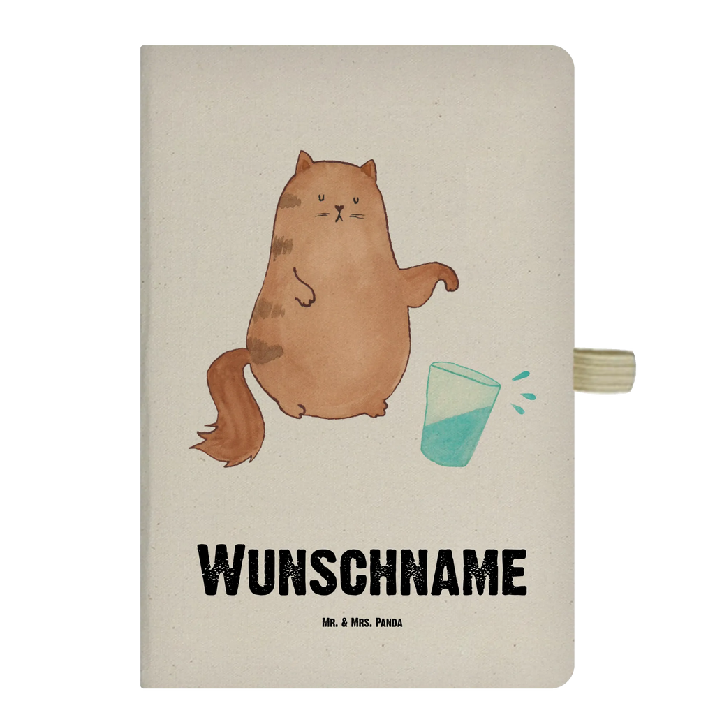 Personalised notebook Cat water glass cat, tomcat, kitty, meow, kitten, housecat, mama cat, love cats, cat image, cat fan, cat lover, cat fancier, cat decoration, gift for cat lover, cat owner, funny cats, cat sayings, cat motto, funny cat gifts, fan merchandise, cat stuff, animal lover, Cats, pussy, pet, water, glass, cats