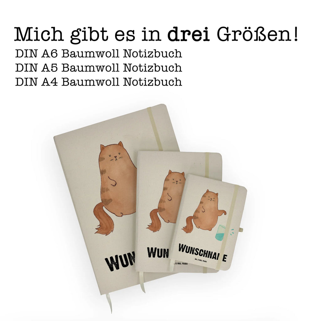 Personalised notebook Cat water glass cat, tomcat, kitty, meow, kitten, housecat, mama cat, love cats, cat image, cat fan, cat lover, cat fancier, cat decoration, gift for cat lover, cat owner, funny cats, cat sayings, cat motto, funny cat gifts, fan merchandise, cat stuff, animal lover, Cats, pussy, pet, water, glass, cats