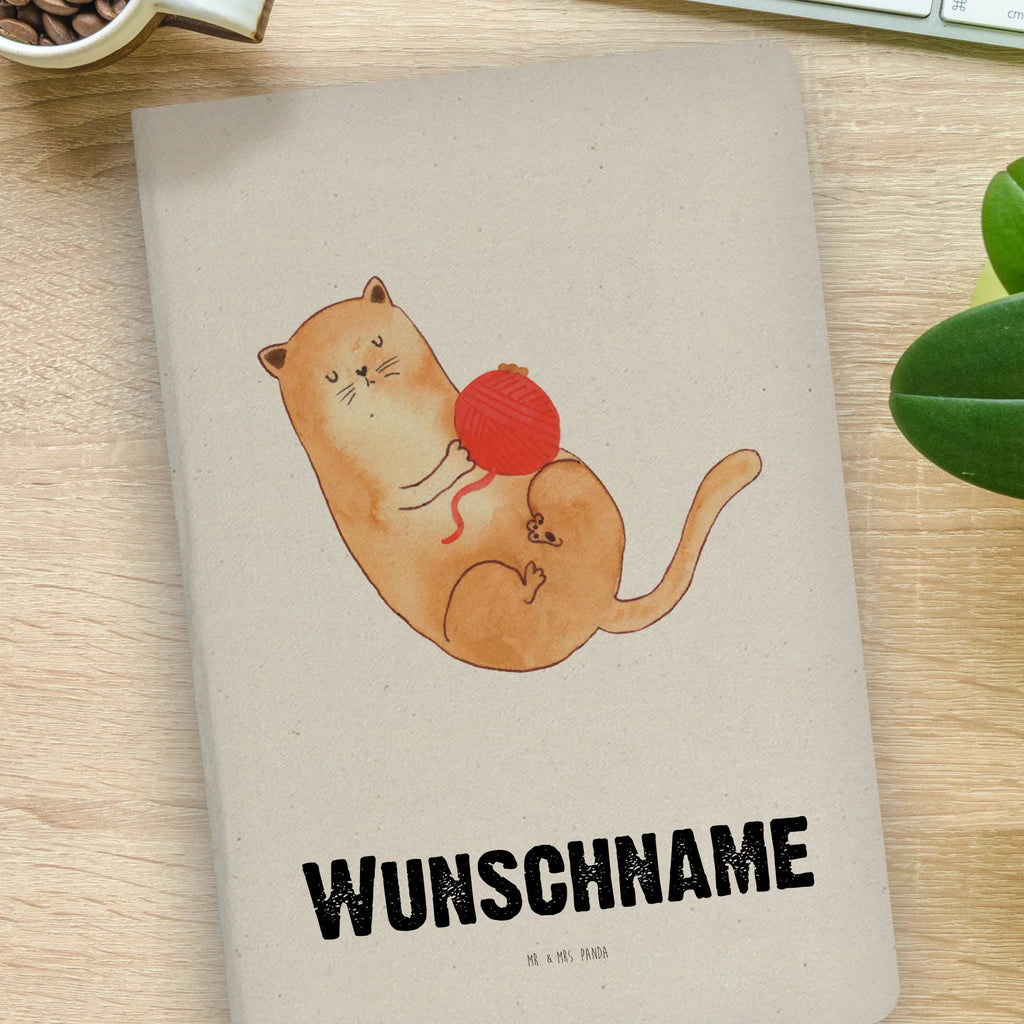 Personalised notebook Cat Wool cat, tomcat, kitty, meow, kitten, housecat, mama cat, love cats, cat image, cat fan, cat lover, cat fancier, cat decoration, gift for cat lover, cat owner, funny cats, cat sayings, cat motto, funny cat gifts, fan merchandise, cat stuff, animal lover, play, wool, pussy, Cats, playful, pet, ball of wool, cats