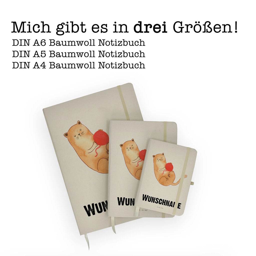 Personalised notebook Cat Wool cat, tomcat, kitty, meow, kitten, housecat, mama cat, love cats, cat image, cat fan, cat lover, cat fancier, cat decoration, gift for cat lover, cat owner, funny cats, cat sayings, cat motto, funny cat gifts, fan merchandise, cat stuff, animal lover, play, wool, pussy, Cats, playful, pet, ball of wool, cats