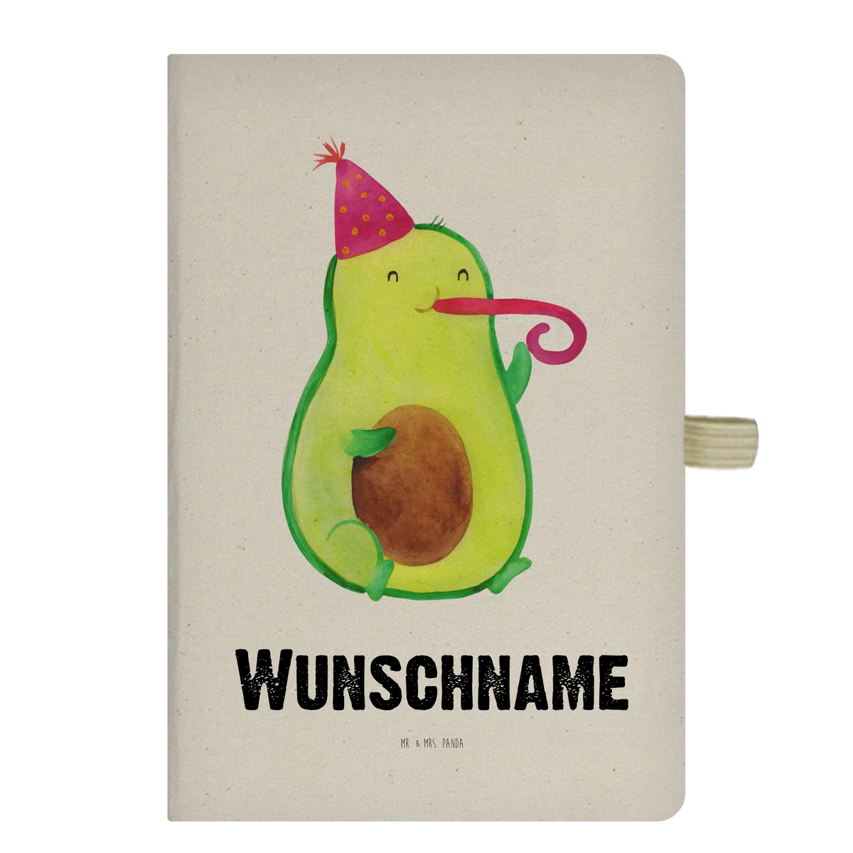 Personalised notebook avocado party time avocado, vegetables
