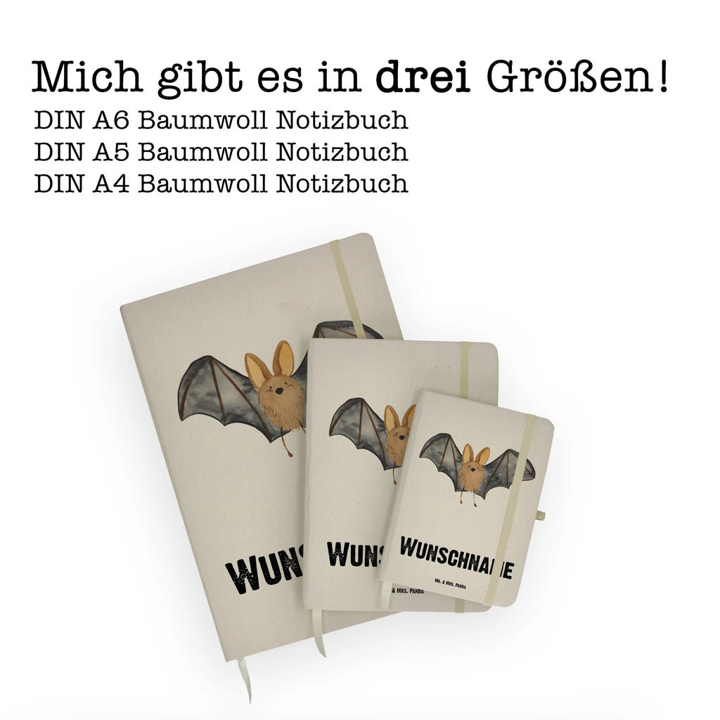 Personalised notebook bat wing small animals, cute, funny, cute animal motives, hand drawn, small world, funny sayings, good mood, happy, gifts, gift ideas, special gifts, animal lover, card