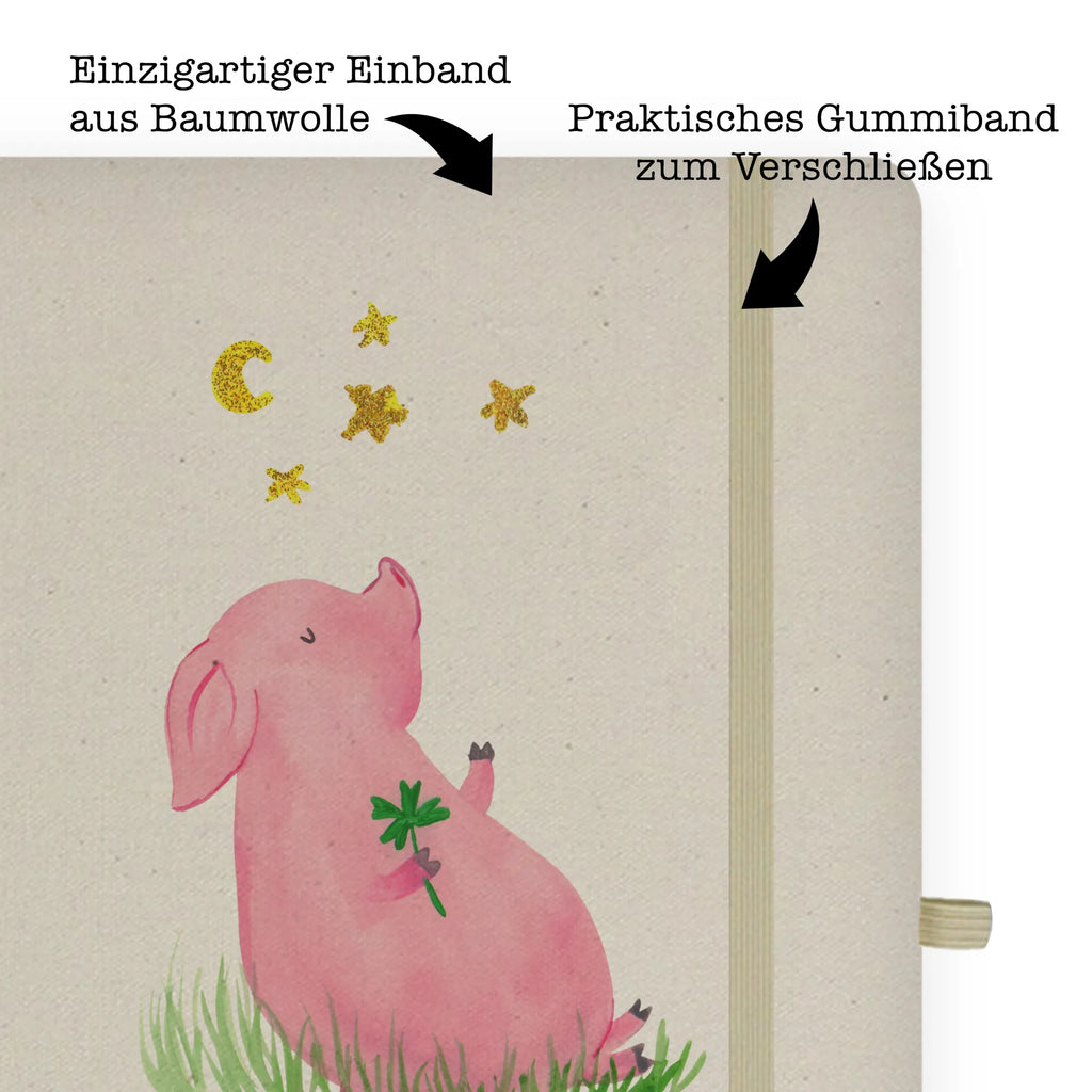Personalised notebook Pig Luck small animals, cute, funny, cute animal motives, hand drawn, small world, funny sayings, good mood, happy, gifts, gift ideas, special gifts, animal lover, card, piglet, dreams, pig, goals, lucky charm, Lucky bastard. Luck, asterisks, stars, motivation