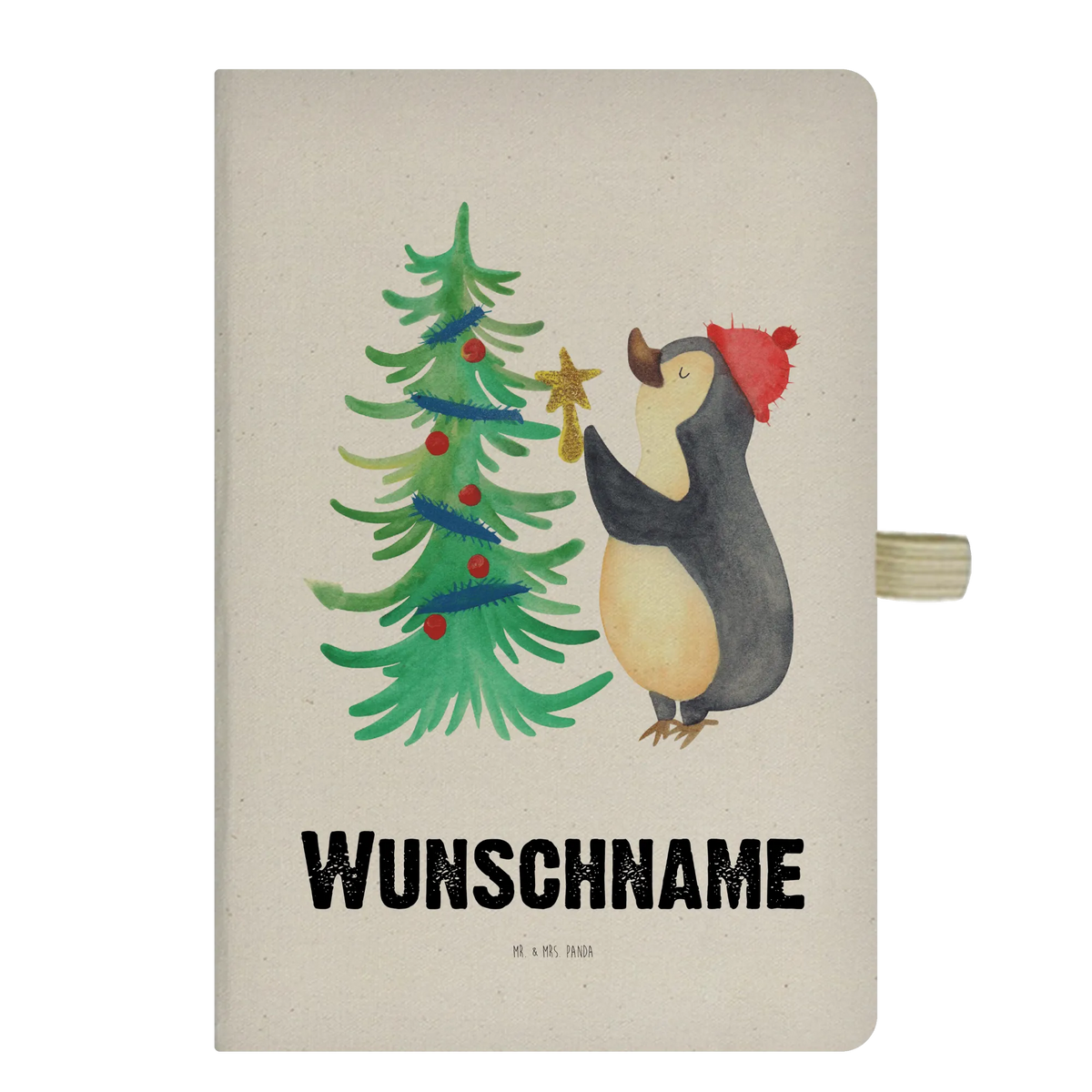 Personalised notebook penguin Christmas tree Winter, Christmas, Christmas time, snow, Penguin