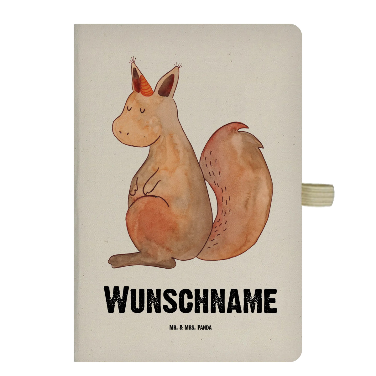 Personalised notebook unicorn Believe squirrel