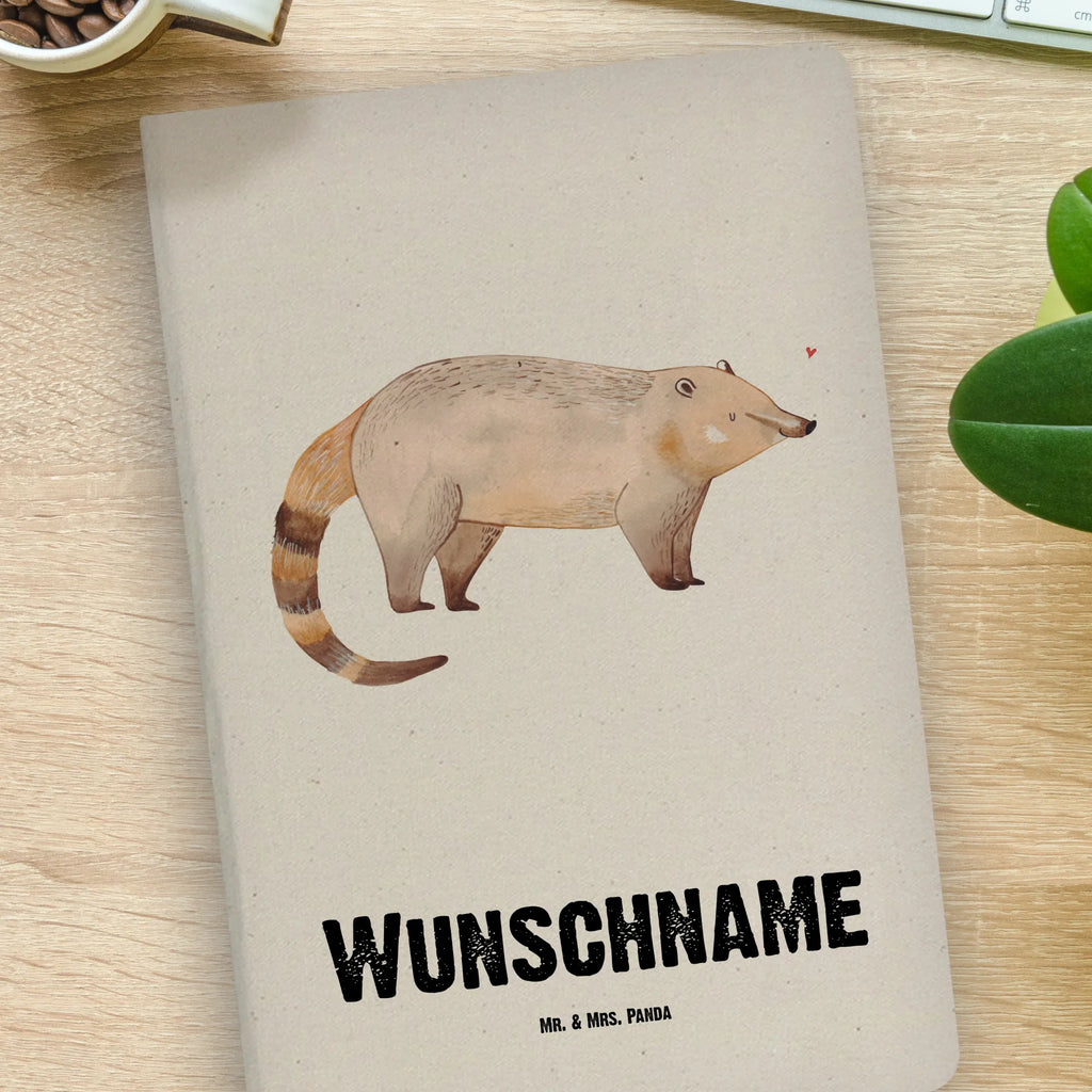 Personalised notebook Nasal Bear small animals, cute, funny, cute animal motives, hand drawn, small world, funny sayings, good mood, happy, gifts, gift ideas, special gifts, animal lover, card, nose bear, bear, trunk bear, Nose bear