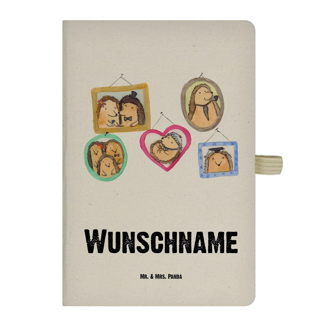 Personalised notebook Hedgehog family Family, Father's Day, Mother's Day, brother, sister, Mom, Dad, dad, mum, love, solidarity, happiness, hedgehogs, pictures