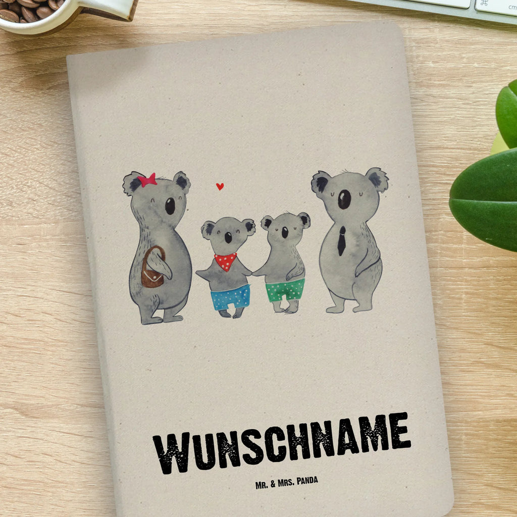 Personalised notebook Koala family with two kids Family, Father's Day, Mother's Day, brother, sister, Mom, Dad, favourite family, family life, koala bear, family, koala, family time, best family, koala family