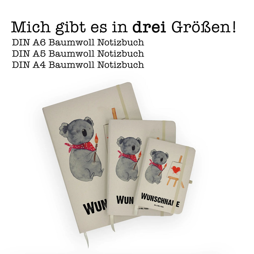 Personalised notebook Koala bear Artist Koala, love, feelings, love gift, proof of love, artist, drawing