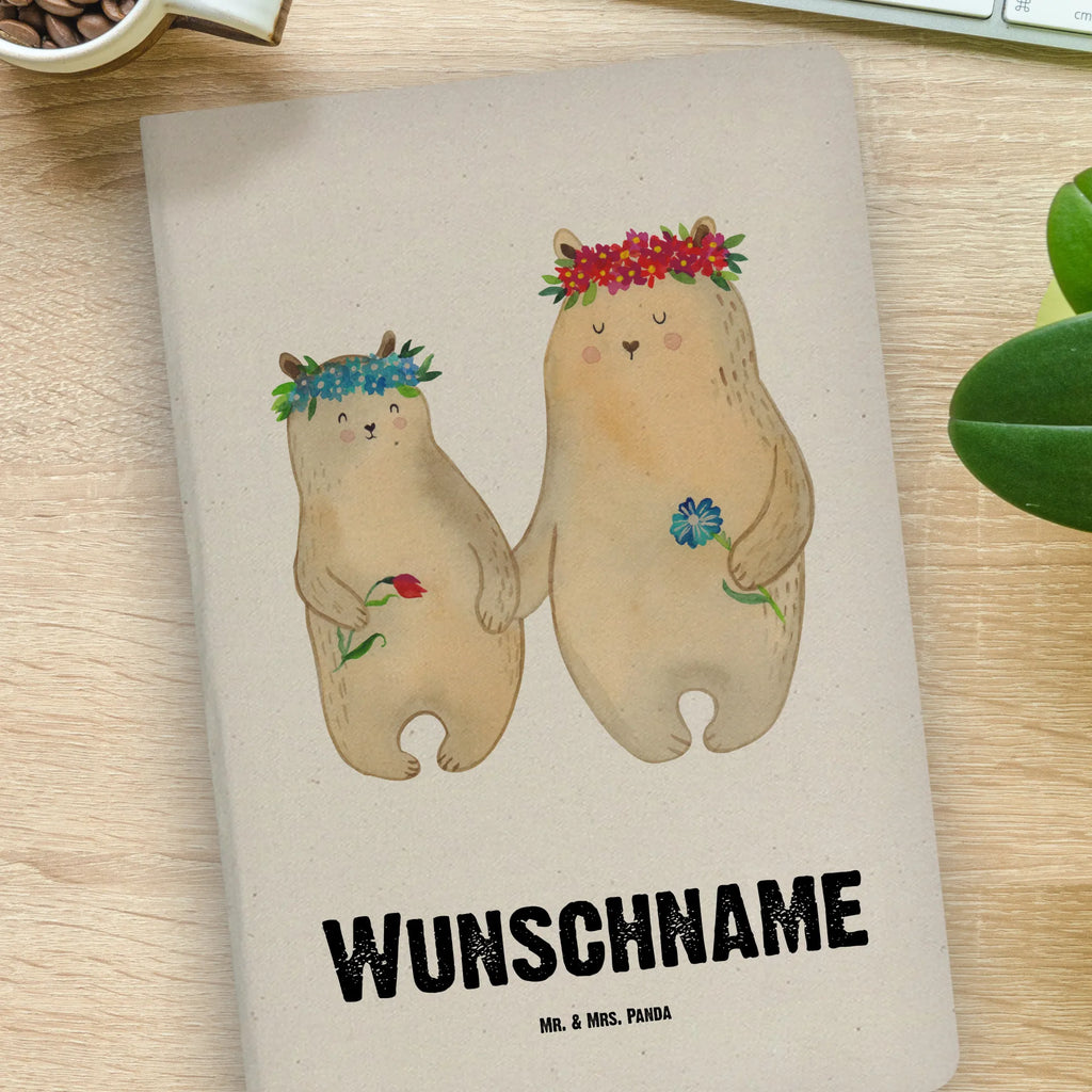 Personalised notebook Bears with flower crown Family, Father's Day, Mother's Day, brother, sister, Mom, Dad, Bear, daughters, child, world best mommy, role model, children, bears, best mommy, family, mommy, favorite mommy, gift mommy. mother's day, mom, daughter, favorite person