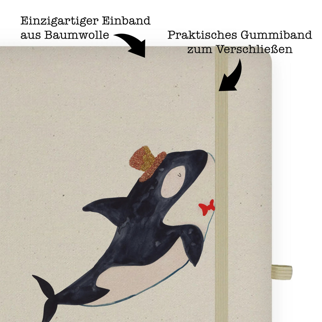 Personalised notebook orca cylinder Seafood, aquatic animals, ocean, sea, fish, shells, corals, reef, whale, narwhal, sea urchin, lobster, platypus, turtle, manatee, crocodile, orca, shrimp, gifts for seafood lovers, water world, underwater animals, underwater world, vacation, deep sea, seafood fans, gift ideas, seafood decoration, seafood posters, celebration, party, glitter, congratulations, feast, birthday, confetti