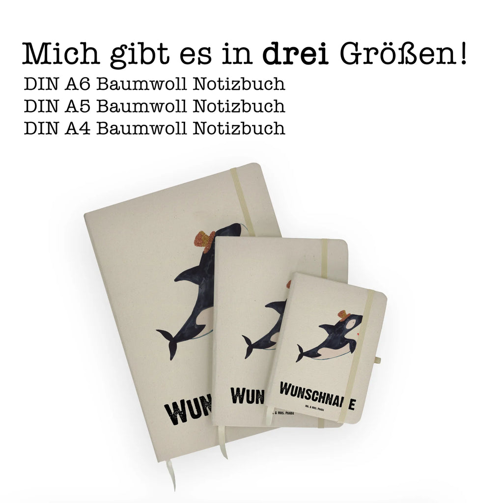 Personalised notebook orca cylinder Seafood, aquatic animals, ocean, sea, fish, shells, corals, reef, whale, narwhal, sea urchin, lobster, platypus, turtle, manatee, crocodile, orca, shrimp, gifts for seafood lovers, water world, underwater animals, underwater world, vacation, deep sea, seafood fans, gift ideas, seafood decoration, seafood posters, celebration, party, glitter, congratulations, feast, birthday, confetti