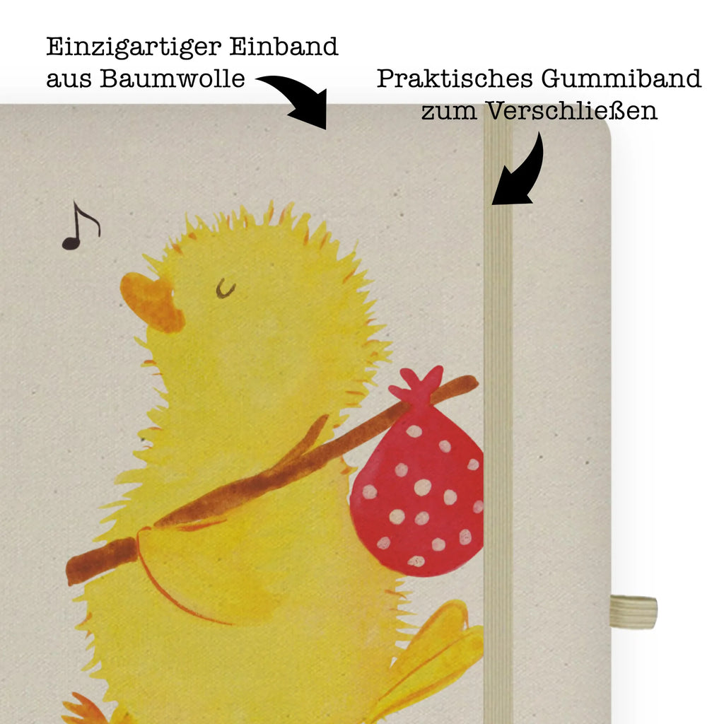 Personalised notebook chick wander Easter, Easter bunny, time, time management, Easter eggs, nonsense, egg, Easter greetings, miracles, joy, backpacker, travelling, spring fever, Easter egg, globetrotters, chick, greetings, happy Easter, love