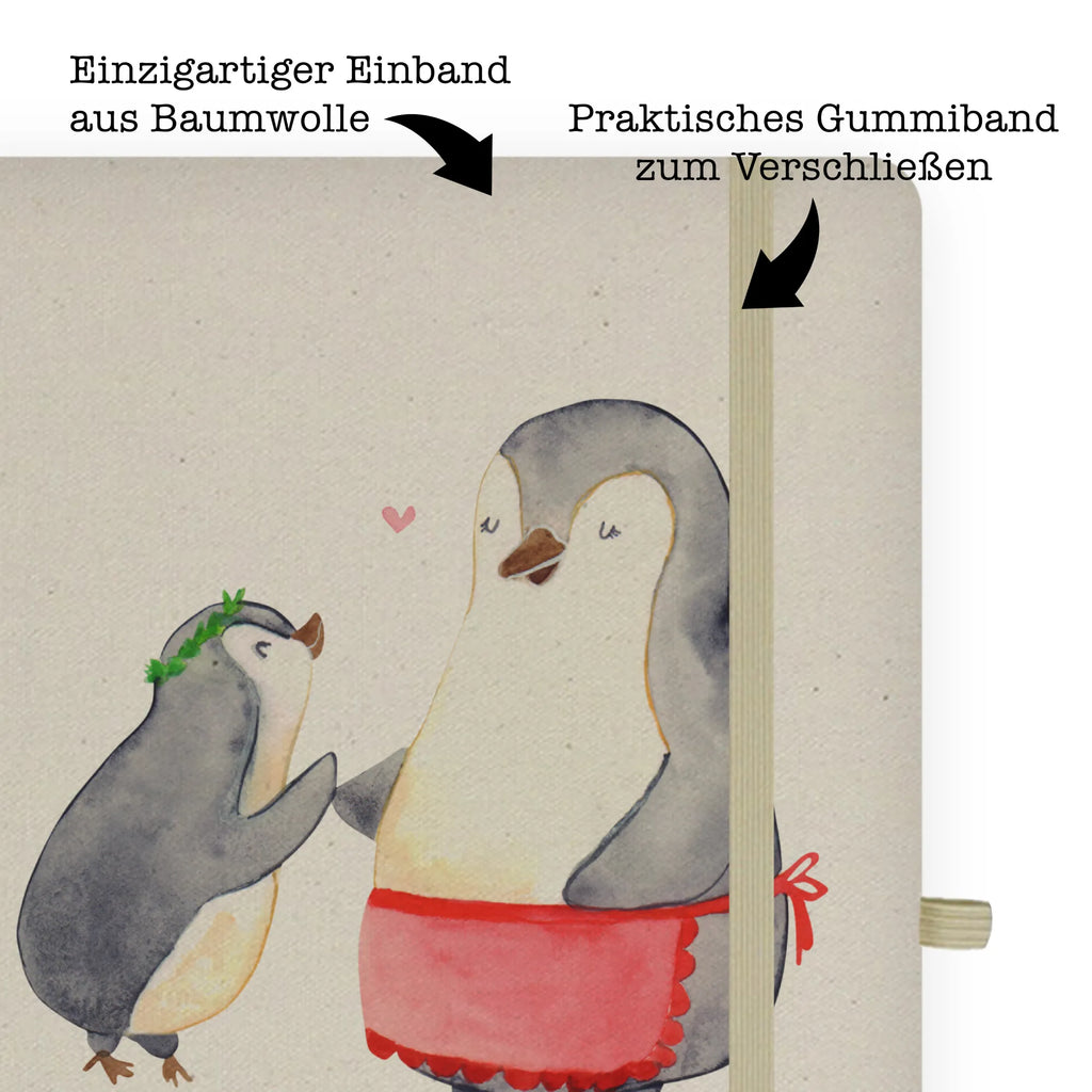 DIN A4 Personalizowany Notatnik Pingwin z dzieckiem Rodzina, Dzień Ojca, Dzień Matki, brat, siostra, mama, tata, babcia, dziadek