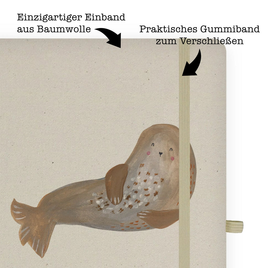 Personalised notebook seal Laugh small animals, cute, funny, cute animal motives, hand drawn, small world, funny sayings, good mood, happy, gifts, gift ideas, special gifts, animal lover, card, Sea animal, Beach, Seal, Baltic Sea, Seals, North Sea