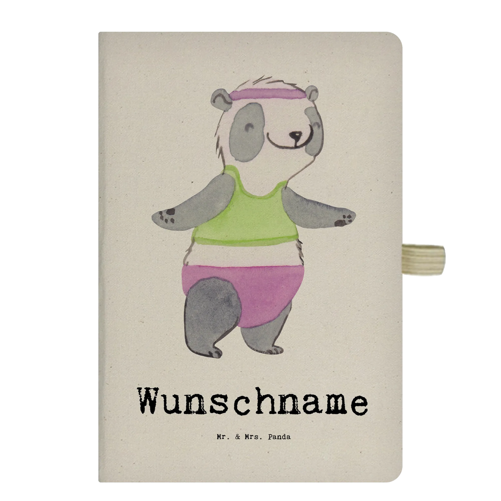 Personalised notebook panda aerobics Gift, sport, hobby, giving, thank you, award, profit, athlete, gym, aerobics fitness, Aerobics