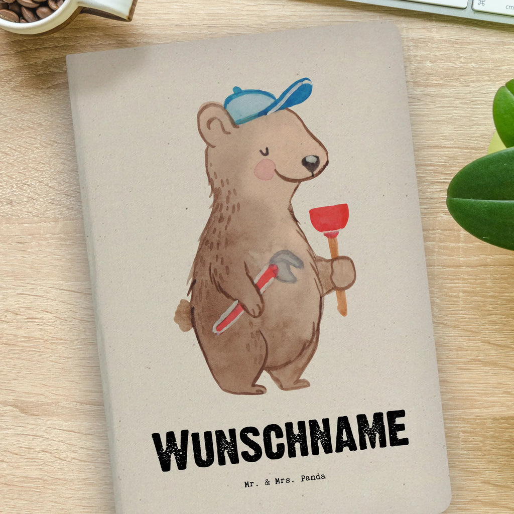 Personalised notebook Plumber Heart gift, gift idea, best, farewell gift, passing exam, anniversary, retirement, promotion, job start, sayings, funny, profession