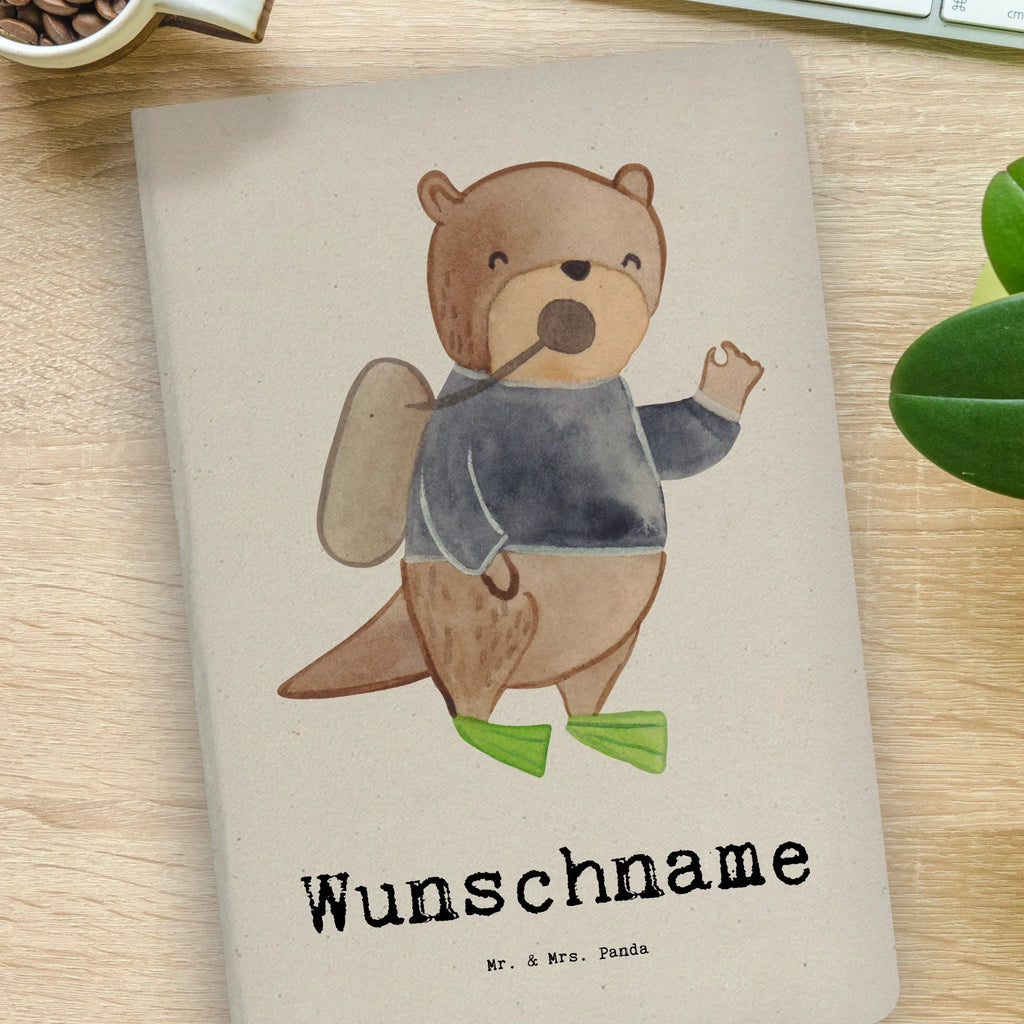 Personalised notebook Diver Heart gift, gift idea, best, farewell gift, passing exam, anniversary, retirement, promotion, job start, sayings, funny, profession