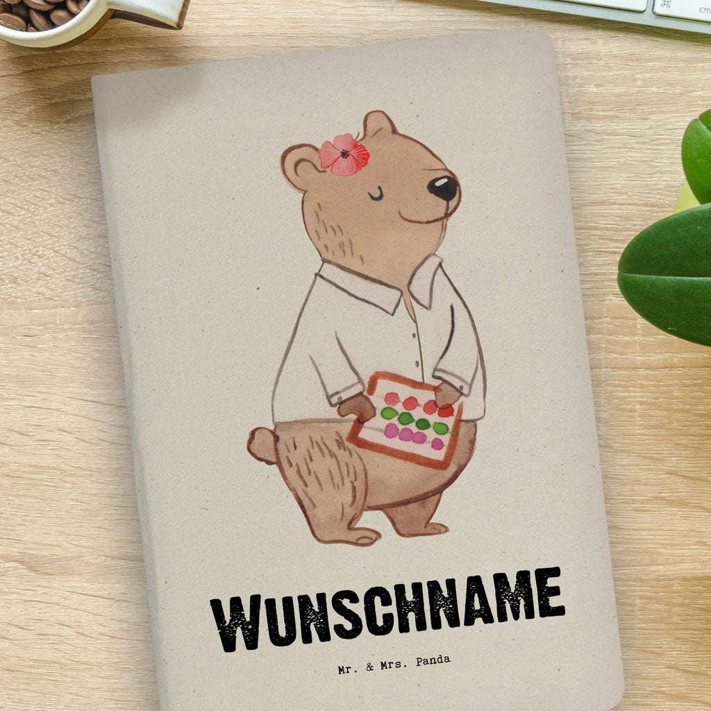 Personalised notebook bank clerk heart gift, gift idea, best, farewell gift, passing exam, anniversary, retirement, promotion, job start, sayings, funny, profession