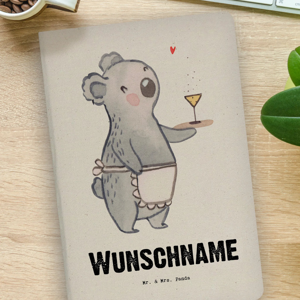 Personalised notebook Waitress heart gift, gift idea, best, farewell gift, passing exam, anniversary, retirement, promotion, job start, sayings, funny, profession