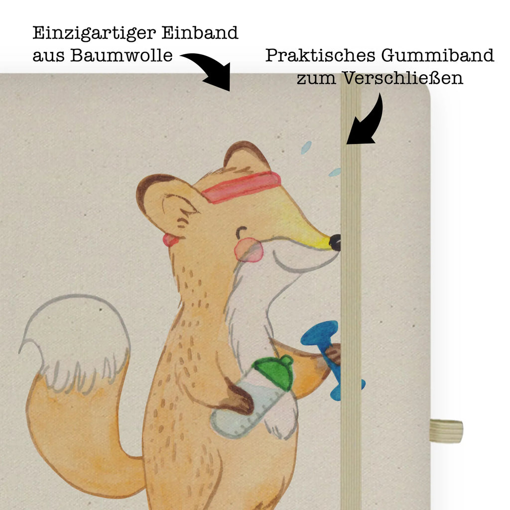 Personalised notebook Fox fitness Gift, sport, hobby, giving, thank you, award, profit, athlete, weight training, Fitness, sports club, exercising, gym