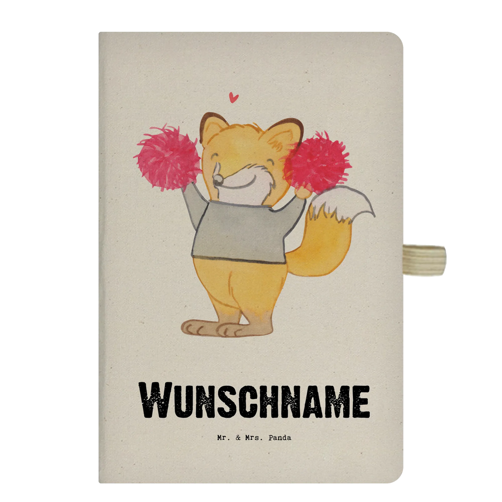 Personalised notebook Fox cheerleader Gift, sport, hobby, giving, thank you, award, profit, athlete, Turn Club, Cheerleader, Cheerleading, Tournaments, Gymnastics