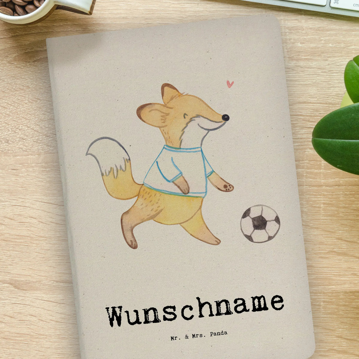 Personalised notebook Fox play soccer Gift, sport, hobby, giving, thank you, award, profit, athlete, soccer club, point games, Playing soccer, soccer tournament, football, soccer training, soccer team