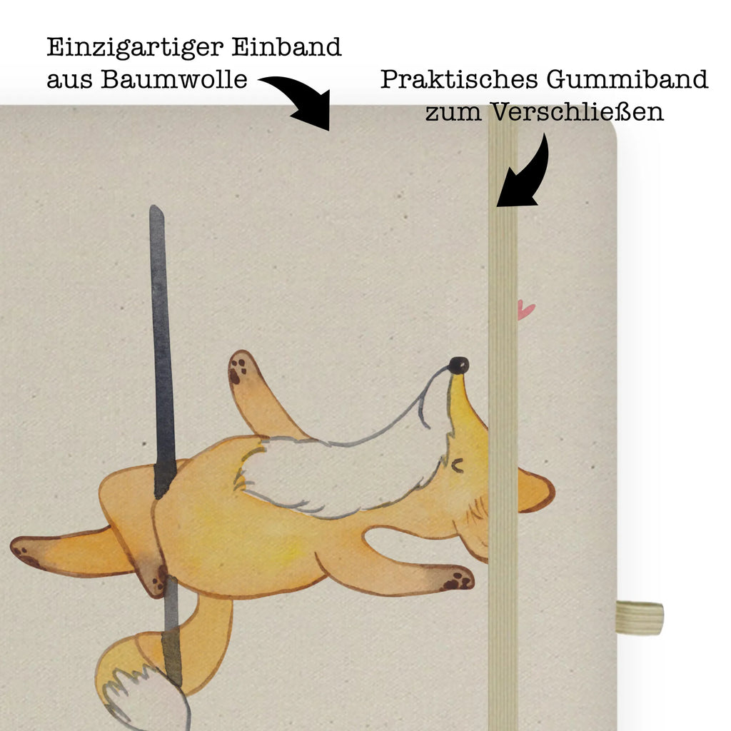 Personalised notebook Fox Pole Dance Gift, sport, hobby, giving, thank you, award, profit, athlete, dancing, Pole dancing