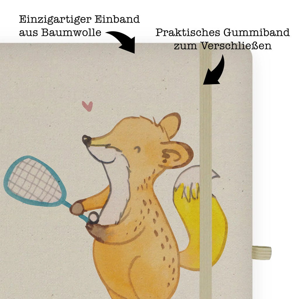 Personalised notebook Fox playing squash Gift, sport, hobby, giving, thank you, award, profit, athlete, Playing squash, ball sports, squash hall