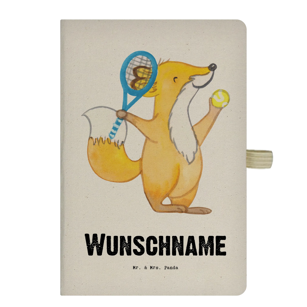 DIN A4 Personalizowany Notatnik lis grać w tenisa Prezent, Sport, Dyscyplina sportowa, Hobby, Darować, Dziękuję, Dzięki, Wyróżnienie, Wygrana, Sportowiec