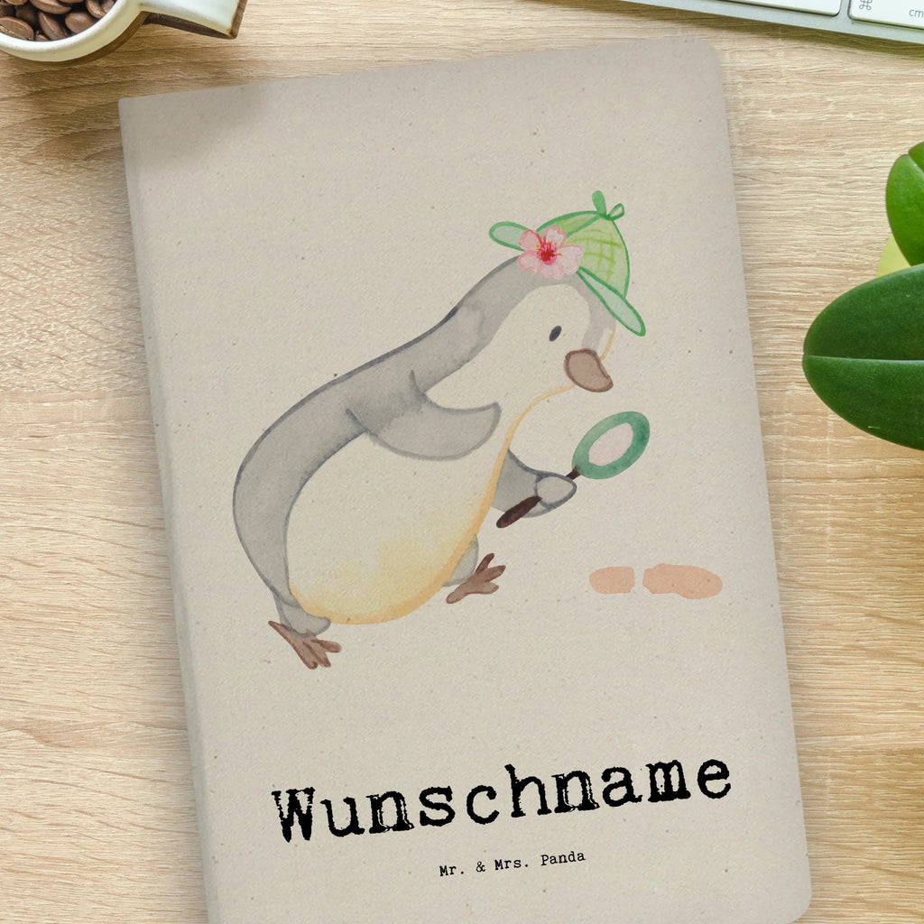 Personalised notebook Detective Heart gift, gift idea, best, farewell gift, passing exam, anniversary, retirement, promotion, job start, sayings, funny, profession