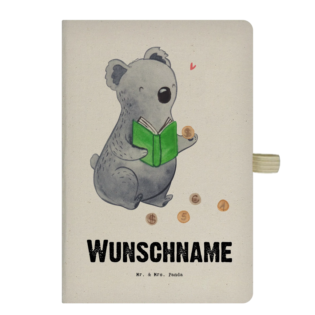 Personalised notebook Koala bear collect coins Gift, sport, hobby, giving, thank you, award, profit, athlete, numismatics, coins from all over the world, Collecting coins