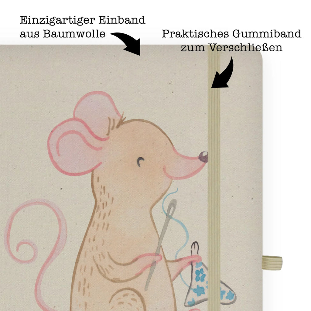 Personalised notebook Mouse Sew Gift, sport, hobby, giving, thank you, award, profit, athlete, DIY, sewing class, Sewing, creative hobby, sewing machine