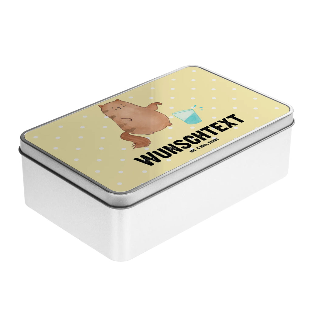 Personalised metal tin Cat water glass cat, tomcat, kitty, meow, kitten, housecat, mama cat, love cats, cat image, cat fan, cat lover, cat fancier, cat decoration, gift for cat lover, cat owner, funny cats, cat sayings, cat motto, funny cat gifts, fan merchandise, cat stuff, animal lover, Cats, pet, cats, water, glass, pussy