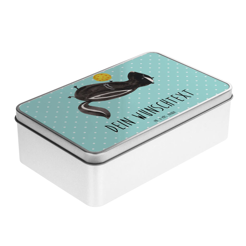 Personalised metal tin skunk ball Skunk, playful, stinky, wild animal, predator, skunk, wisdom, stinker
